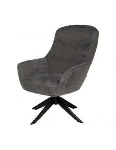 Poltrona giratória BOLONIA 360º, tecido cinza escuro e...