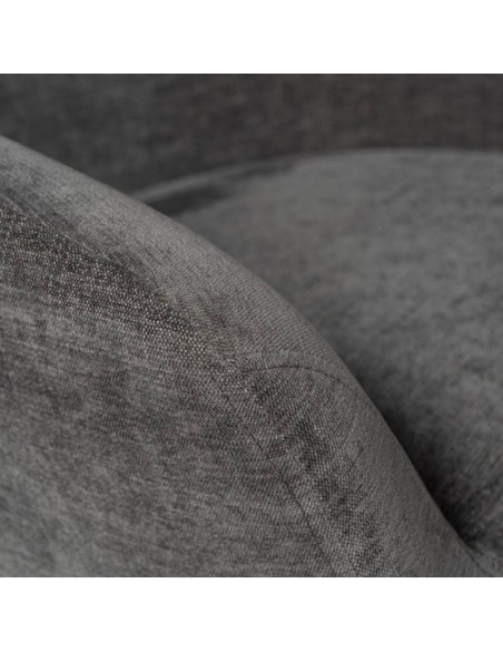 Butaca giratoria 360 BOLONIA, tejido gris oscuro y patas de metal negro