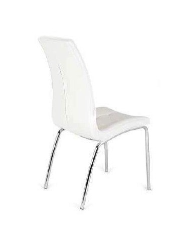 Cadeira de jantar Sebastia, design moderno, similpiel, cromado