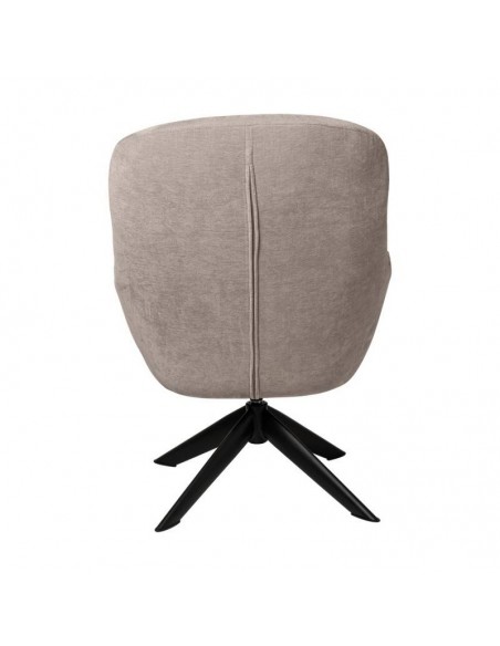 Poltrona giratória BOLONIA 360º, tecido cinza claro e pés de metal preto