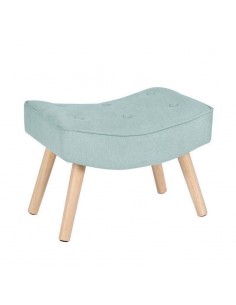 Reposapies DUBLIN tapizado en menta con patas de madera