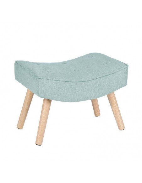 Reposapies DUBLIN tapizado en menta con patas de madera