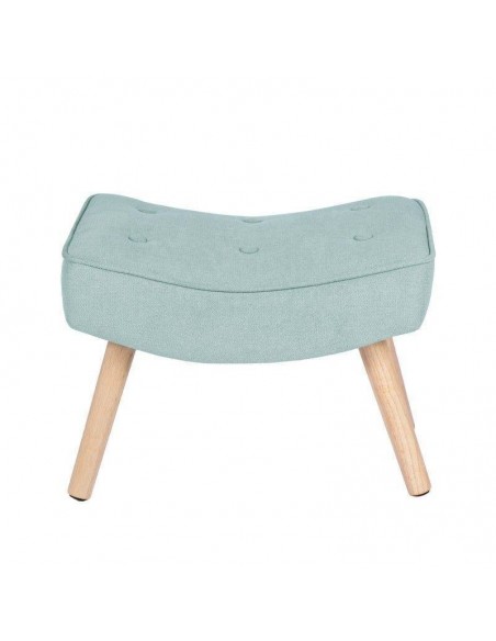 Reposapies DUBLIN tapizado en menta con patas de madera