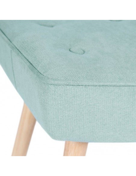 Reposapies DUBLIN tapizado en menta con patas de madera
