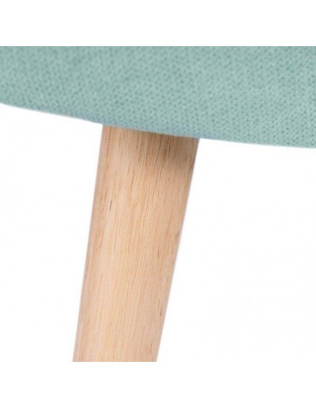 Reposapies DUBLIN tapizado en menta con patas de madera