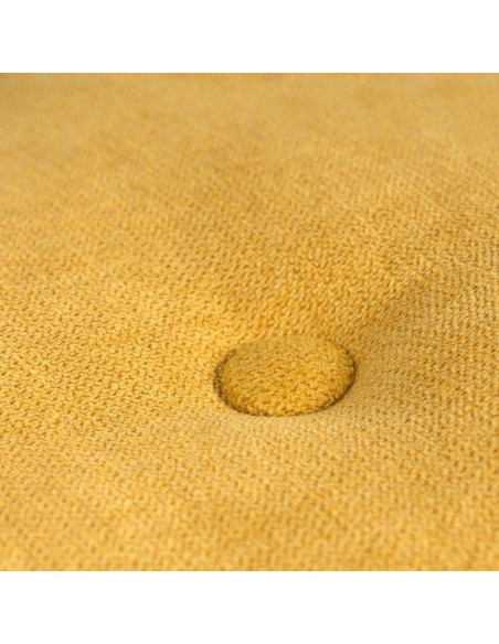 Reposapies DUBLIN tapizado en mostaza con patas de madera