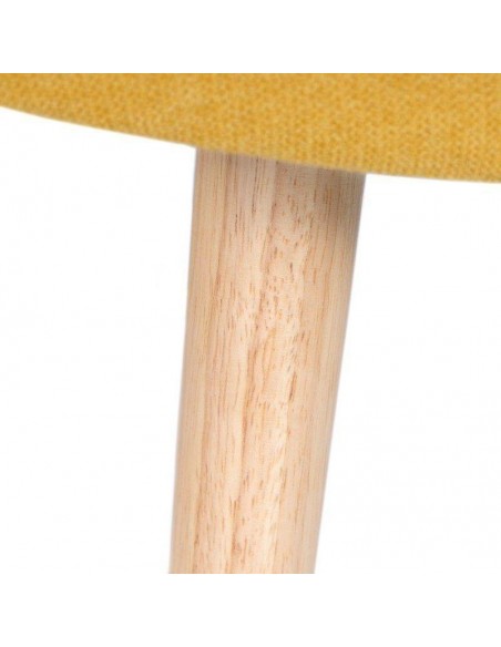 Reposapies DUBLIN tapizado en mostaza con patas de madera