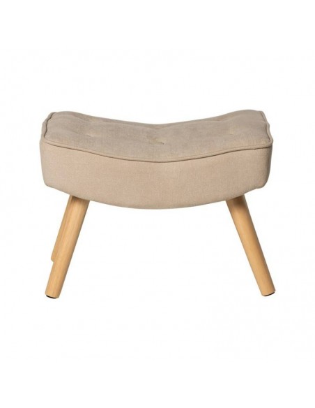 Reposapies DUBLIN tapizado en beige con patas de madera