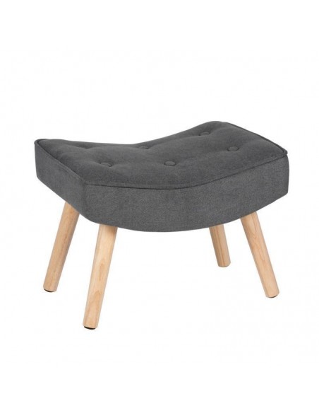 Reposapies DUBLIN tapizado en gris oscuro con patas de madera