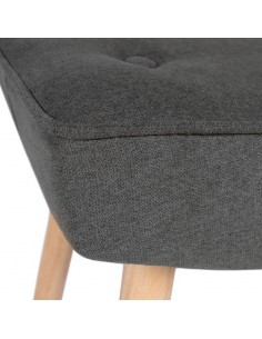 Reposapies DUBLIN tapizado en gris oscuro con patas de... 2