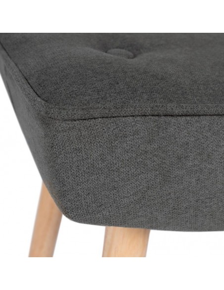 Reposapies DUBLIN tapizado en gris oscuro con patas de madera