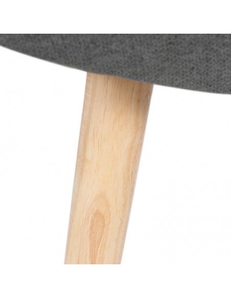 Reposapies DUBLIN tapizado en gris oscuro con patas de madera