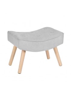 Reposapies DUBLIN tapizado en gris claro con patas de madera