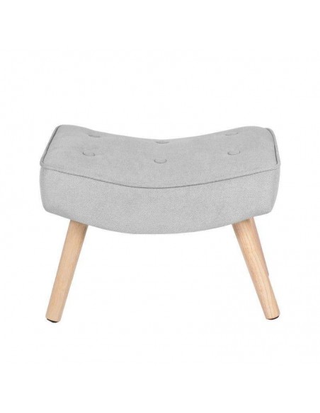 Reposapies DUBLIN tapizado en gris claro con patas de madera
