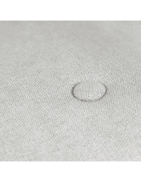 Apoio de pés DUBLIN estofado em cinza claro com pés de madeira.