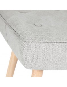 Reposapies DUBLIN tapizado en gris claro con patas de madera 2