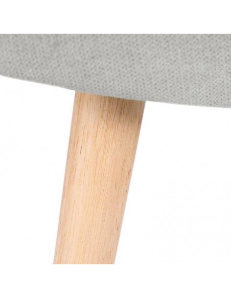 Reposapies DUBLIN tapizado en gris claro con patas de madera