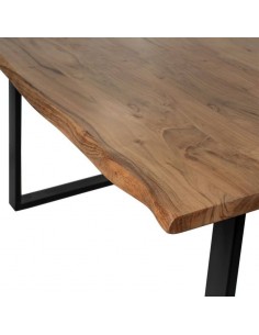 Mesa de jantar LABAN 160 x 90, tampo madeira de acácia e... 2