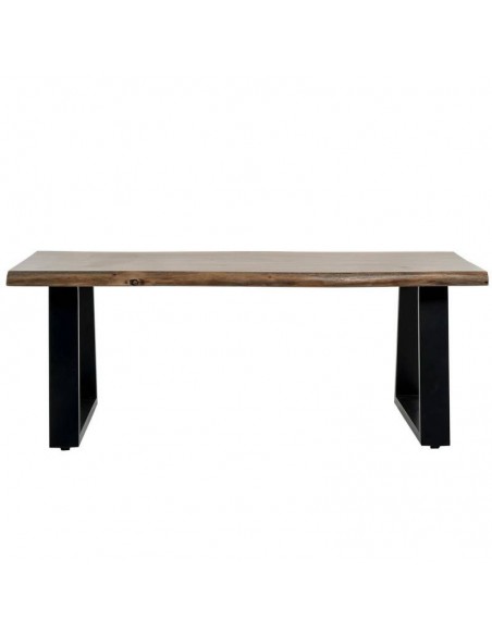 Mesa de centro KABIR 120 x 60, madeira de acácia e pés em metal preto.
