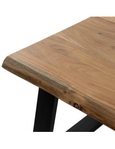 Mesa de centro KABIR 120 x 60, madeira de acácia e pés em... 2