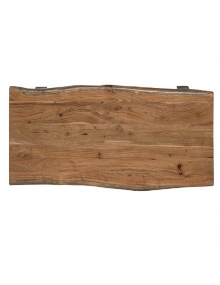 Mesa de centro KABIR 120 x 60, madeira de acácia e pés em metal preto.