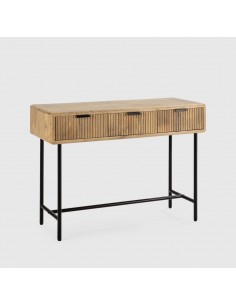 CONSOLA étnica MUNDRA 100 x 38, MADERA de MANGO y METAL...