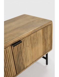 MUEBLE TV étnico MUNDRA 145 x 40, MADERA MANGO y METAL negro 2