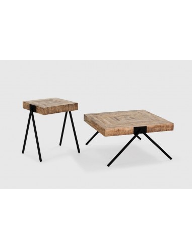 MESA CENTRO INDRA 80 X 86, MADERA MANGO y PATA...