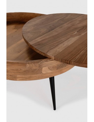 MESA CENTRO REDONDA KALI 90. Madera Acacia y...