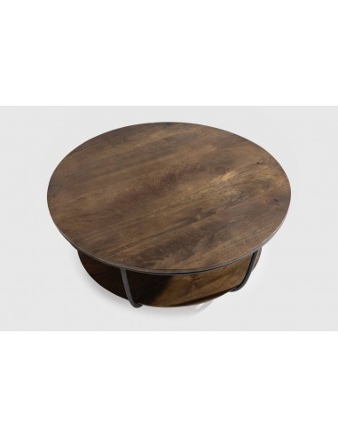 MESA CENTRO REDONDA DELHI 90. MADERA de MANGO y...