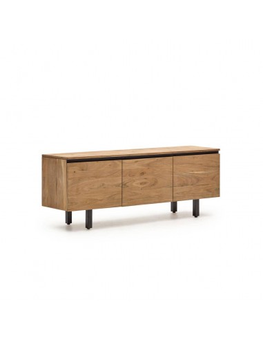 Mueble TV 150 x 58 Uxue 3 puertas. Madera de acacia acabado natural