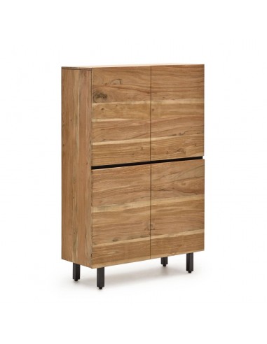 Aparador Alto 100 x 155 Uxue 4 puertas. Madera de acacia acabado natural