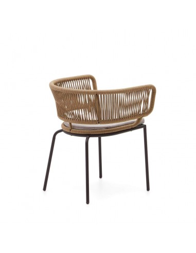 Silla exterior Nadin, cuerda beige y patas de...