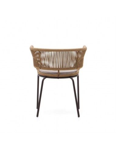 Silla exterior Nadin, cuerda beige y patas de...