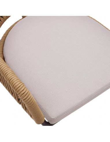 Silla exterior Nadin, cuerda beige y patas de...