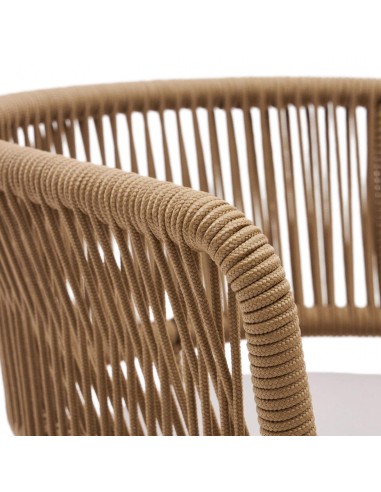 Silla exterior Nadin, cuerda beige y patas de...