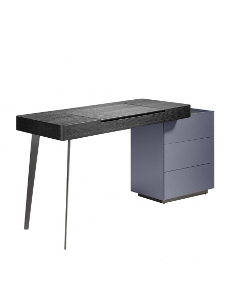 Angel Cerdá escritorio tocador 7136. Madera wengué negro y azul.