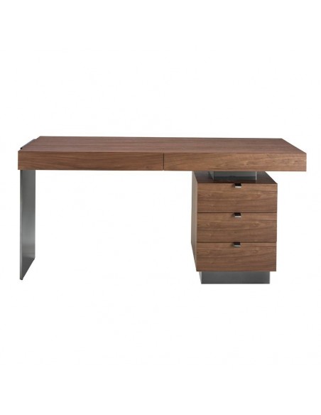 Mesa Secretária 160 x 60 Angel Cerda 3237. Madeira de nogueira e aço polido 160 x 60 cm.