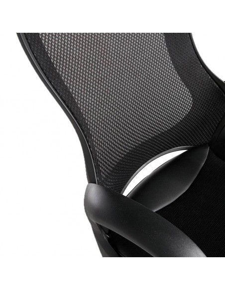 Silla de oficina Angel Cerdá 4074, giratoria, malla negra con resposabrazos.