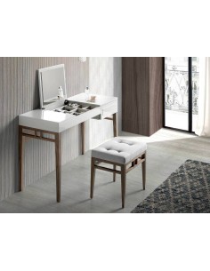 Ángel Cerdá, banco WING estofado em tecido gris e madeira... 2