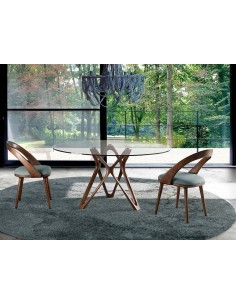 Ángel Cerdá, mesa redonda Vium 130, tampo de vidro e base... 2