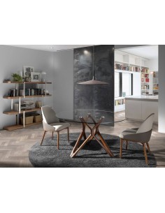 Ángel Cerdá, mesa redonda Vium 140, tapa de cristal y... 2