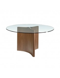 Ángel Cerdá, mesa redonda VALÚ 150, tapa de cristal y...