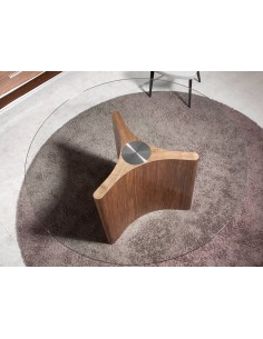 Ángel Cerdá, mesa redonda VALÚ 150, tampo de vidro e base... 2