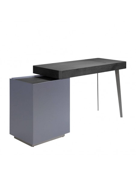Angel Cerdá escritorio tocador 7136. Madera wengué negro y azul.