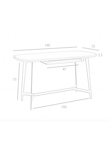 Angel Cerdá escritorio Alfa 140 x 72. Madera Nogal y cristal tintado negro