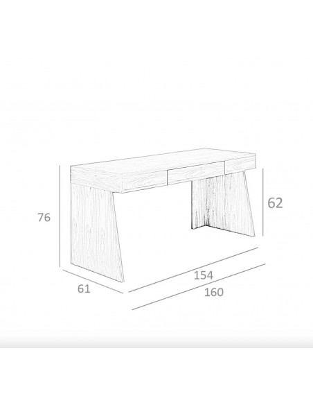 Ángel Cerdá 3217. Escritorio CARPIE 160 x 61. Madera Nogal