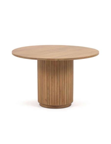 Mesa redonda Licia 120. Madera de mango natural