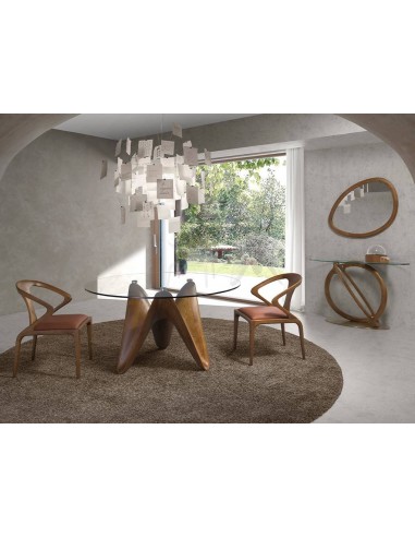 Angel Cerdá mesa redonda RENA 130, Cristal y...