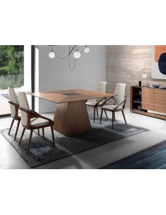 Anjo Cerdá 1079. Mesa quadrada 150x150. Nogueira com... 2